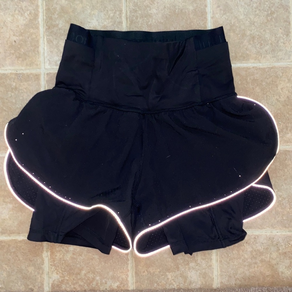 Black athletic lululemon shorts